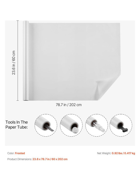Película de Privacidad VEVOR 60x200 cm Esmerilada UV