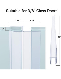 Sello Lateral para Puerta de Ducha AmazerBath 198 cm Claro 2