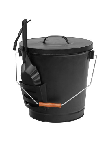 Cubo de Cenizas F2C 19.5L con Tapa y Herramientas para Chimenea