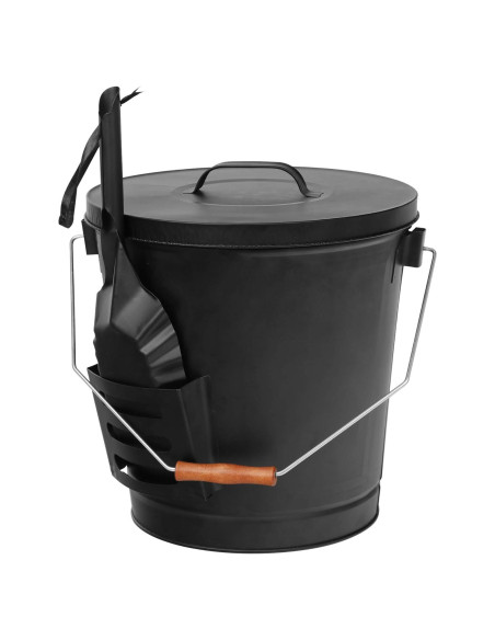 Cubo de Cenizas F2C 19.5L con Tapa y Herramientas para Chimenea