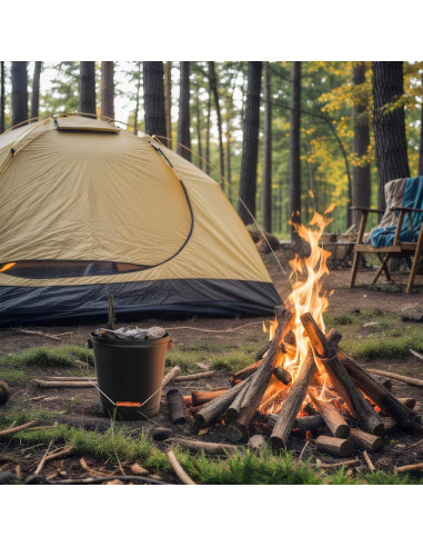 Cubo de Cenizas F2C 19.5L con Tapa y Herramientas para Chimenea