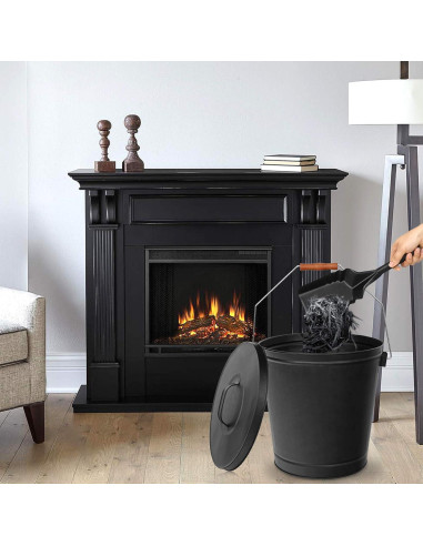 Cubo de Cenizas LEMY con Tapa y Pala - 5 Galones, Metal