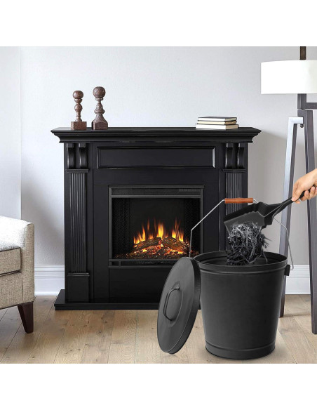 Cubo de Cenizas LEMY con Tapa y Pala - 5 Galones, Metal