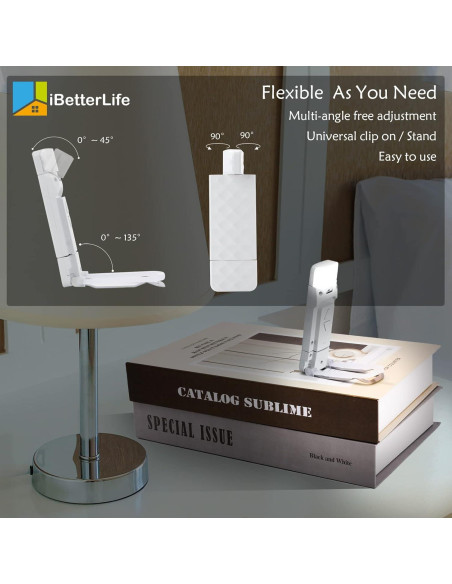 Luz de Lectura Recargable iBetterLife LED 3 Colores 5 Brillos