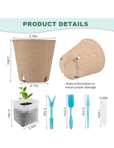 Kit de Inicio de Semillas Biodegradables VirgoCCY - 103 Piezas 2