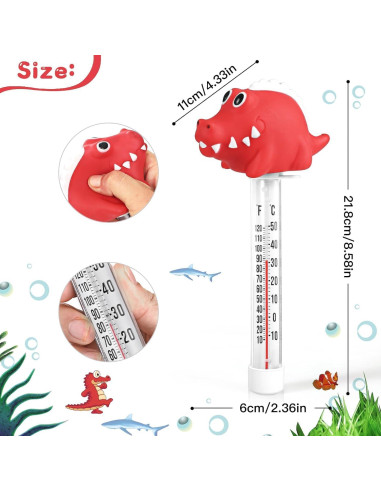 Termómetro de Piscina Flotante Inpool Cocodrilo 20cm