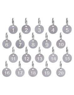 Etiquetas de Número de Llaves Dedoot, Paquete de 20, 23mm