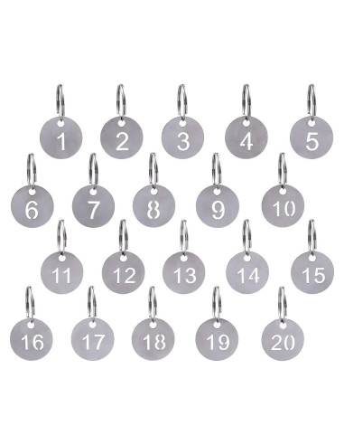 Etiquetas de Número de Llaves Dedoot, Paquete de 20, 23mm