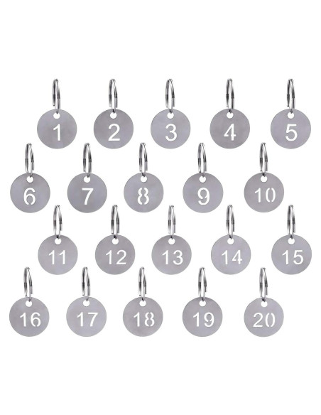 Etiquetas de Número de Llaves Dedoot, Paquete de 20, 23mm