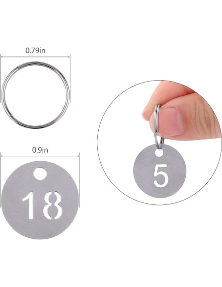 Etiquetas de Número de Llaves Dedoot, Paquete de 20, 23mm
