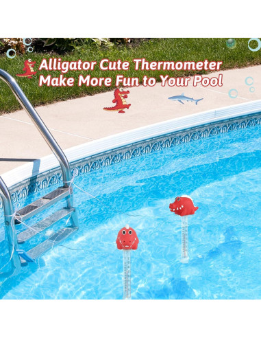 Termómetro de Piscina Flotante Inpool Cocodrilo 20cm