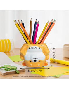 Maceta de Cerámica Corgi 11.18 cm con Drenaje para Suculentas 2