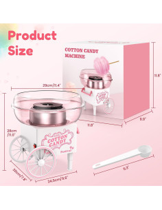 Máquina de Algodón de Azúcar Mini Rosa SM-500A 1.59 kg 2