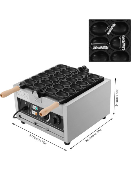 Máquina Eléctrica para Hacer Pancakes Holandeses CUBELLIN 1800W