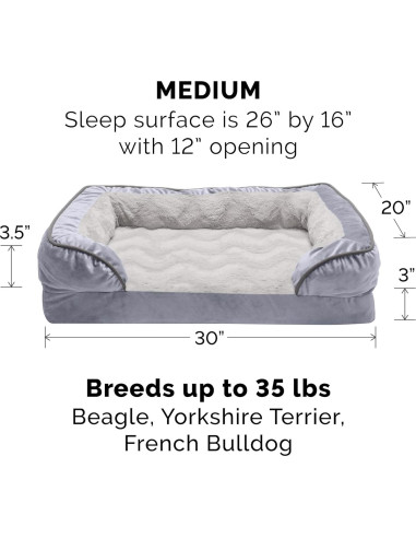 Cama Ortopédica para Perros Furhaven Mediana Gris Granito
