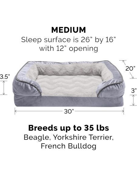 Cama Ortopédica para Perros Furhaven Mediana Gris Granito