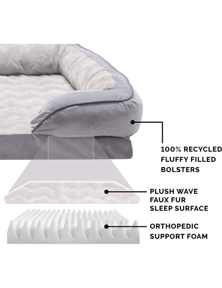 Cama Ortopédica para Perros Furhaven Mediana Gris Granito