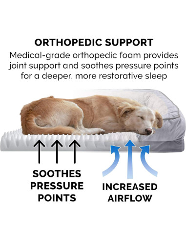 Cama Ortopédica para Perros Furhaven Mediana Gris Granito