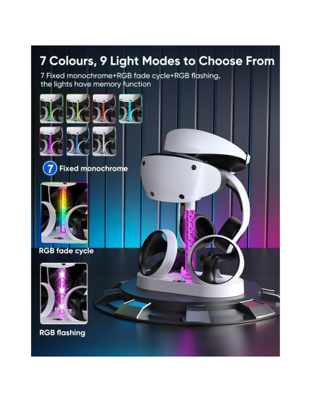 Soporte de Carga FastSnail para PS VR2 con Luz RGB
