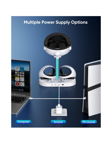 Soporte de Carga FastSnail para PS VR2 con Luz RGB