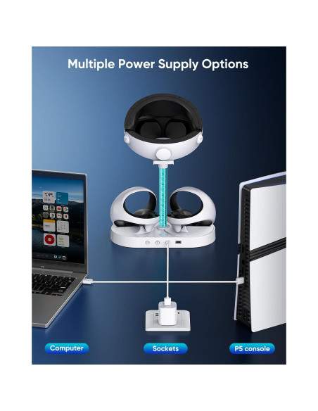 Soporte de Carga FastSnail para PS VR2 con Luz RGB