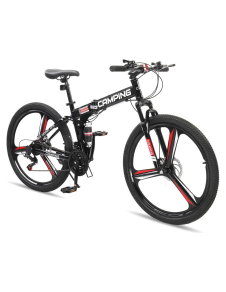 Bicicleta de Montaña Plegable Ktaxon 26" 21 Velocidades Doble Amortiguación