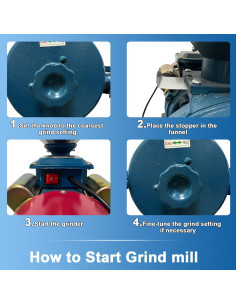 Molino de Granos Eléctrico EVGTTI 3000W 110V para Cereales 2