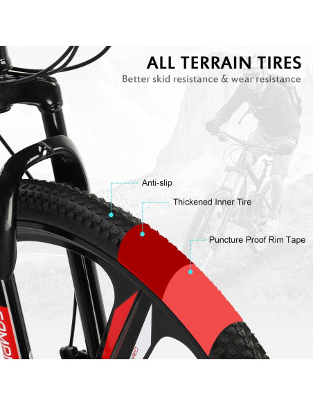 Bicicleta de Montaña Plegable Ktaxon 26" 21 Velocidades Doble Amortiguación