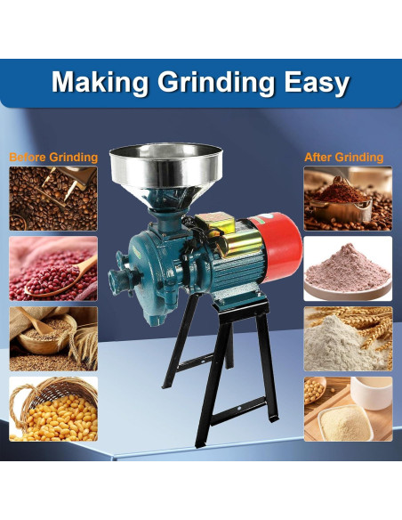 Molino de Granos Eléctrico EVGTTI 3000W 110V para Cereales