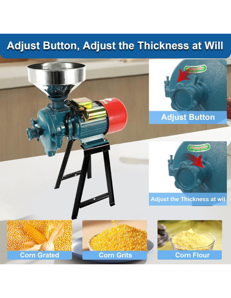 Molino de Granos Eléctrico EVGTTI 3000W 110V para Cereales