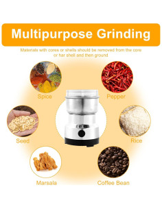 Molino de Café Eléctrico ZLHETWT 300ml Portátil Acero Inoxidable 2