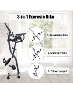 Bicicleta de Ejercicio Plegable Merax MS038615WAA 2 en 1 2