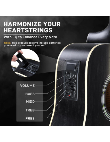 Guitarra Acústica Eléctrica Ktaxon 41" Completa con Amplificador