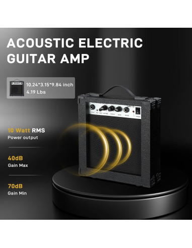 Guitarra Acústica Eléctrica Ktaxon 41" Completa con Amplificador