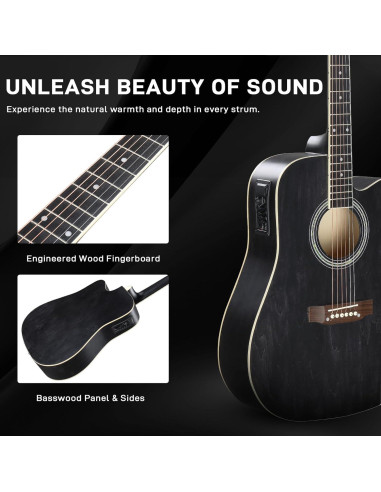 Guitarra Acústica Eléctrica Ktaxon 41" Completa con Amplificador