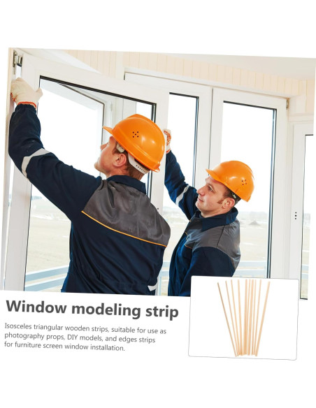 Moldura Triangular de Madera para Ventana 30x0.6 cm IWOWHERO