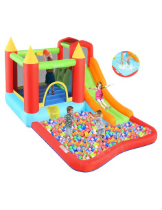 Castillo Inflable para Niños WONFUY con Tobogán y Piscina
