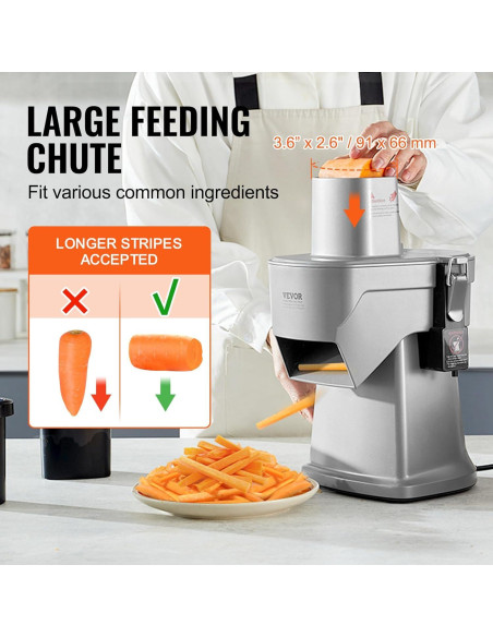Cortadora de Verduras Eléctrica VEVOR 4 en 1 200W Acero Inoxidable