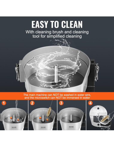 Cortadora de Verduras Eléctrica VEVOR 4 en 1 200W Acero Inoxidable