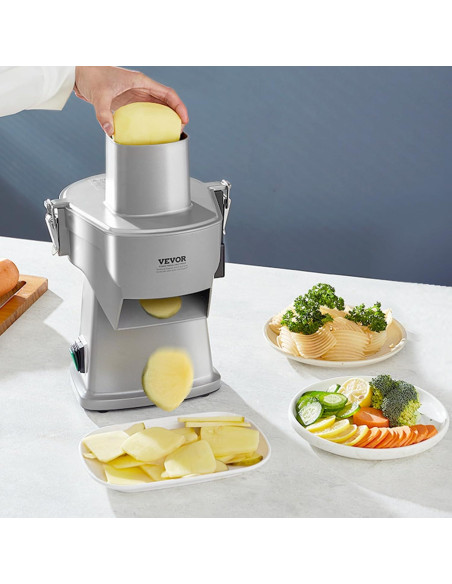Cortadora de Verduras Eléctrica VEVOR 4 en 1 200W Acero Inoxidable