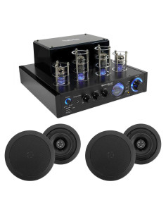 Amplificador de Tubo Rockville BluTube LED + 2 Altavoces HC55 5.25"