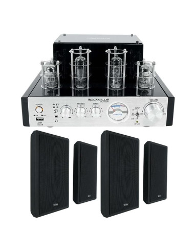 Amplificador de tubos Rockville BluTube + 2 Altavoces RockSlim