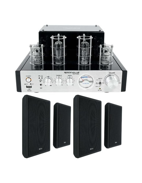 Amplificador de tubos Rockville BluTube + 2 Altavoces RockSlim