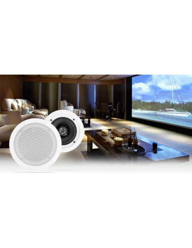 Amplificador de Tubo Rockville BluTube LED + 2 Altavoces Techo 5.25"