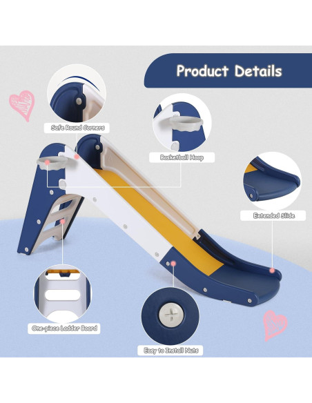 Tobogán 3 en 1 MAMIZO para Niños Pequeños - Azul Amarillo