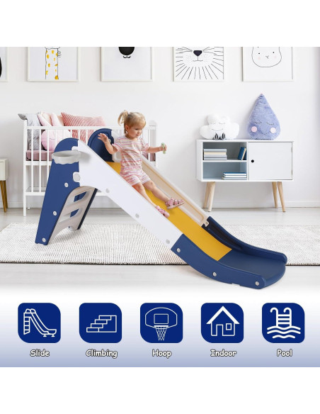 Tobogán 3 en 1 MAMIZO para Niños Pequeños - Azul Amarillo