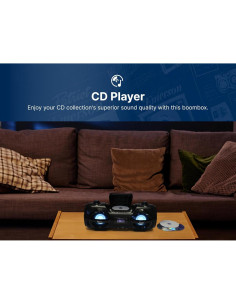 Reproductor Boombox Emerson EPB-3005 CD, Bluetooth, LED, USB 2