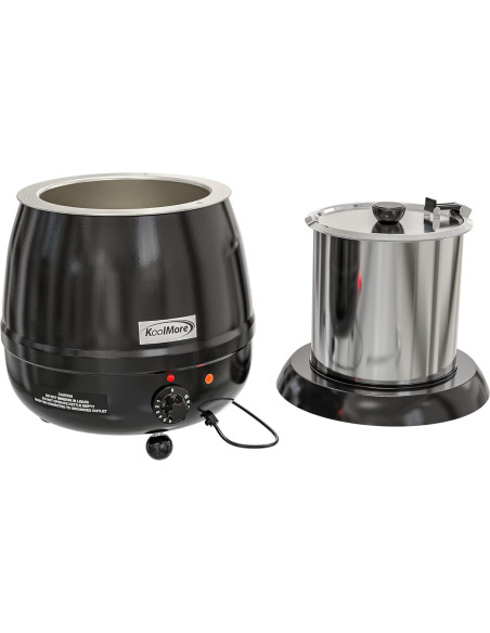 Calentador de Sopa Eléctrico KoolMore 9.46L con Tapa Bisagra