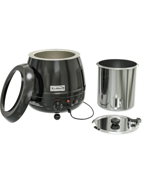 Calentador de Sopa Eléctrico KoolMore 9.46L con Tapa Bisagra