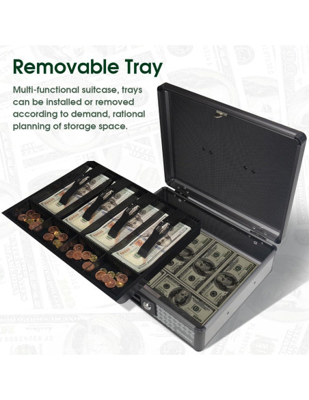 Caja de Dinero Glosen Extra Grande con Cerradura Llave 29x13.5x34.3cm